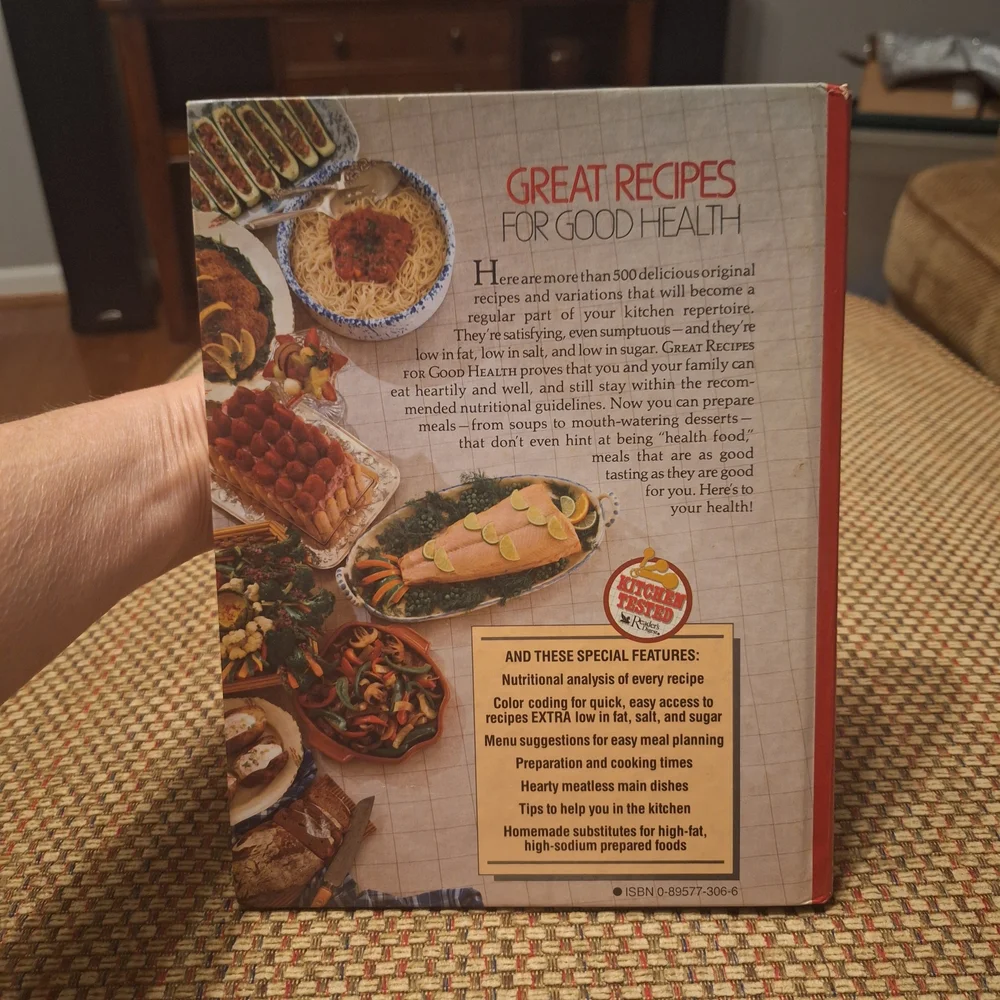 Reader's Digest Great Recipes for Good Health Cookbook - 3rd Printing 1989